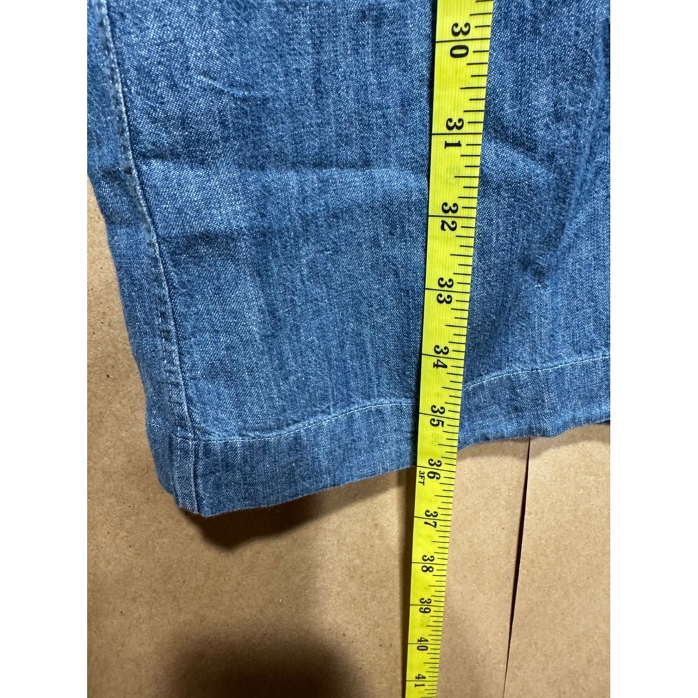 Faherty Indigo Blue Tencel Linen Blend Button Front Shift Dress Small - Picture 7 of 12